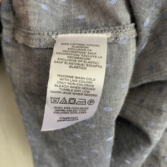 LOFT Blue Clip Smocked Short Sleeve Top Size Small - Picture 4 of 5